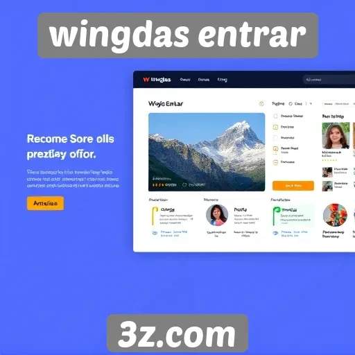Análise da interface do site Wingdas Entrar